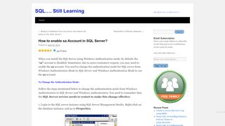
                            7. How to enable sa Account in SQL Server? | SQL…. Still Learning