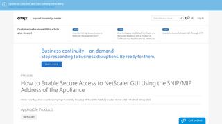 
                            10. How to Enable Secure Access to NetScaler GUI Using the SNIP/MIP ...