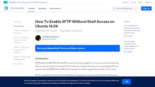 
                            10. How To Enable SFTP Without Shell Access on Ubuntu 16.04 ...
