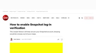 
                            6. How to enable Snapchat log-in verification - CNET