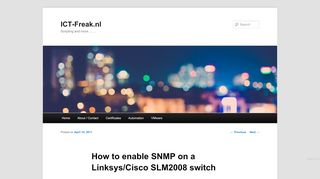 
                            11. How to enable SNMP on a Linksys/Cisco SLM2008 switch | ICT-Freak.nl