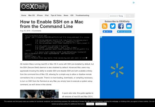 
                            12. How to Enable SSH on a Mac from the Command Line - OSXDaily