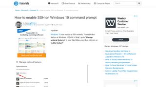 
                            10. How to enable SSH on Windows 10 command prompt - Tutorials
