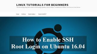 
                            10. How to Enable SSH Root Login on Ubuntu 16.04