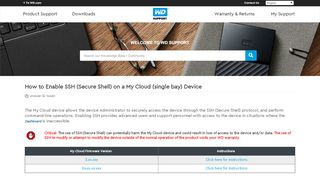 
                            9. How to enable SSH (Secure Shell) on a My Cloud (single bay) device ...