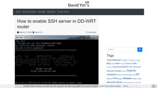 
                            12. How to enable SSH server in DD-WRT router | David Yin's Blog