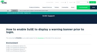 
                            4. How to enable SuSE to display a warning banner prior to login ...