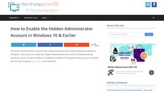 
                            10. How to Enable the Built-In Administrator Account in Windows 7 and ...