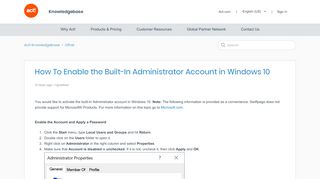 
                            5. HOW TO: Enable the built-in Administrator account in Windows Vista