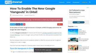 
                            13. How To Enable The New Google 'Hangouts' in GMail - OMG! Chrome!