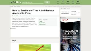 
                            12. How to Enable the True Administrator Account in Vista: 7 Steps