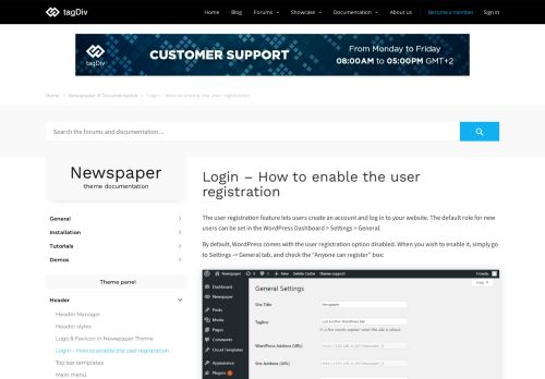 
                            4. How to enable the user registration in Newspaper Theme