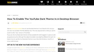 
                            9. How to Enable the YouTube Dark Theme in a Desktop Browser ...
