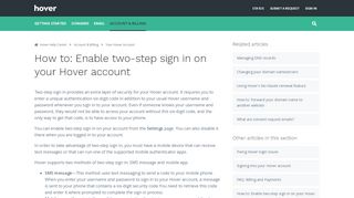 
                            12. How to: Enable two-step sign in on your Hover account – Hover ...