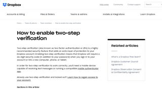 
                            13. How to enable two-step verification – Dropbox Help