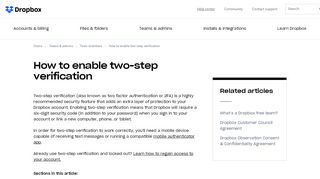 
                            11. How to enable two-step verification – Dropbox Help