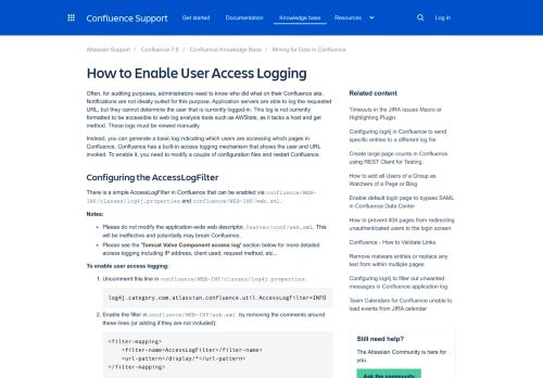 
                            1. How to Enable User Access Logging - Atlassian Documentation