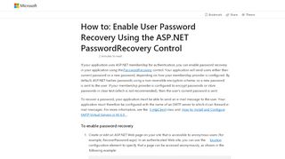 
                            8. How to: Enable User Password Recovery Using the ASP.NET ...