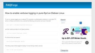 
                            6. How to enable verbose logging in pure-ftpd on Debian Linux - FAQforge