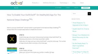
                            8. How To Enable Your Swift/Swift+ On Healthy365 App For The ... - Actxa