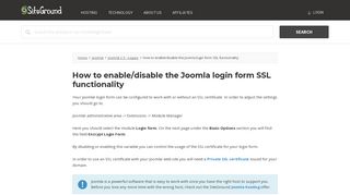 
                            9. How to enable/disable the Joomla login form SSL functionality