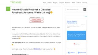 
                            6. How to Enable/Recover a Disabled Facebook Account [Within 24 hrs]