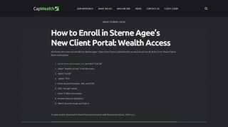 
                            3. How to Enroll in Sterne Agee's New Client Portal: Wealth Access ...