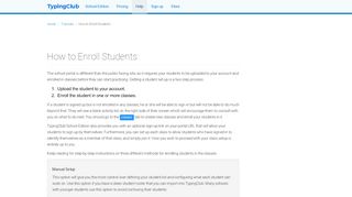 
                            7. How to Enroll Students - TypingClub