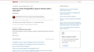 
                            8. How to enter PostgreSQL's psql on Ubuntu with a root user - Quora