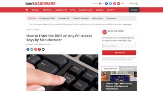 
                            6. How to Enter the BIOS on Any PC: Access Keys by Manufacturer