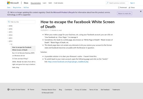 
                            10. How to escape the Facebook White Screen of Death – NoTime