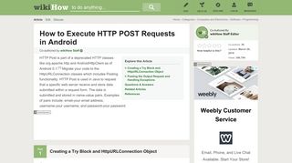 
                            3. How to Execute HTTP POST Requests in Android - wikiHow