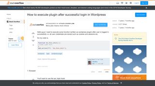 
                            12. How to execute plugin after successful login in Wordpress - Stack ...