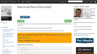 
                            13. How to exit from a Perl script? - Perl Maven