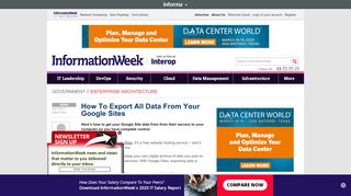 
                            5. How To Export All Data From Your Google Sites - InformationWeek