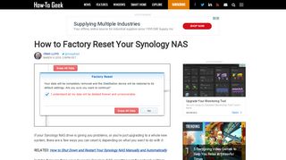 
                            7. How to Factory Reset Your Synology NAS