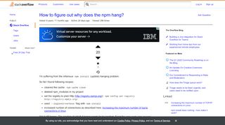 
                            4. How to figure out why does the npm hang? - Stack Overflow