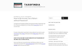 
                            10. How to file Income Tax e-Return without Password? – taxofindia