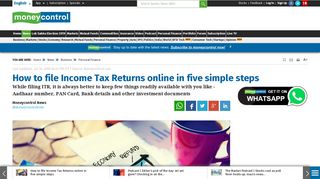 
                            6. How to file Income Tax Returns online in five simple steps ...