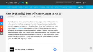 
                            7. How To (Finally) Turn Off Game Center in iOS 11 - AddictiveTips