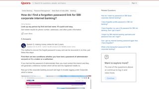 
                            9. How to find a forgotten password link for SBI corporate internet ...