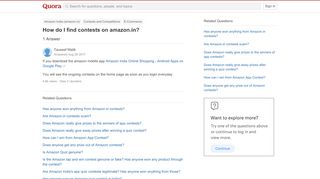 
                            9. How to find contests on amazon.in - Quora