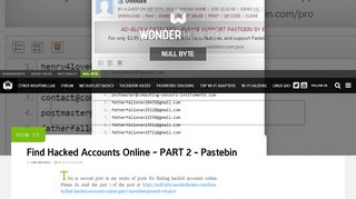 
                            13. How to Find Hacked Accounts Online ~ PART 2 - Pastebin - Null Byte