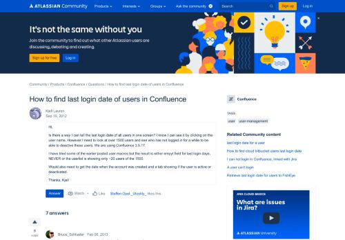 
                            5. How to find last login date of users in Confluence - Atlassian Community