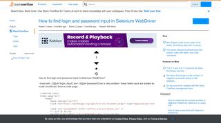 
                            11. How to find login and password input in Selenium WebDriver - Stack ...