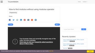 
                            11. How to find modulus without using modulus operator - Programming ...