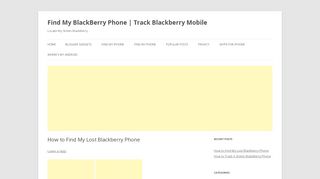 
                            6. How to Find My Lost Blackberry Phone - Find My Blackberry