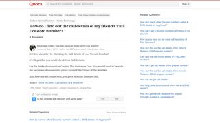 
                            5. How to find out the call details of my friend's Tata DoCoMo number ...