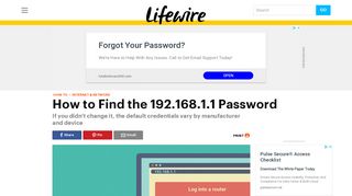 
                            9. How to Find the 192.168.1.1 Password - Lifewire