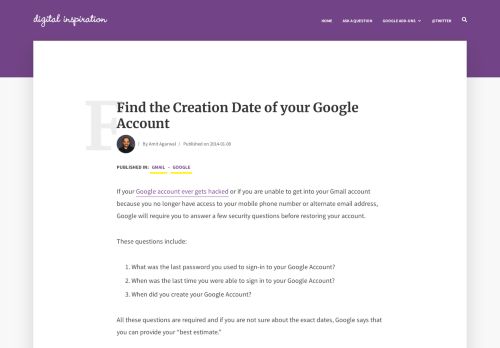 
                            2. How to Find the Creation Date of your Google Account (Gmail)